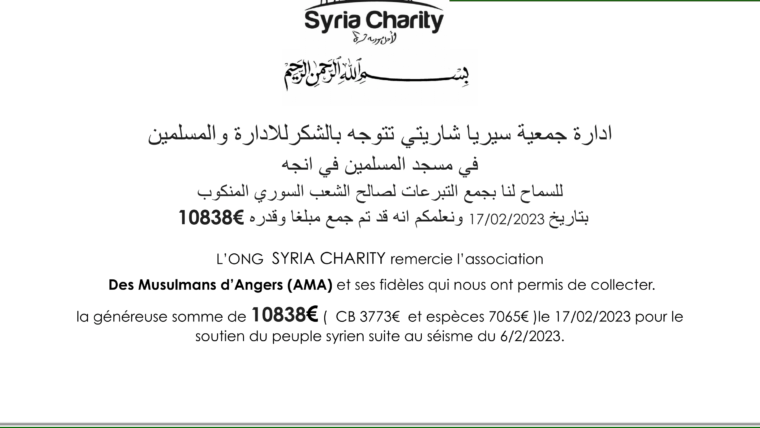 Retour des Dons Angevins par Syria Charity