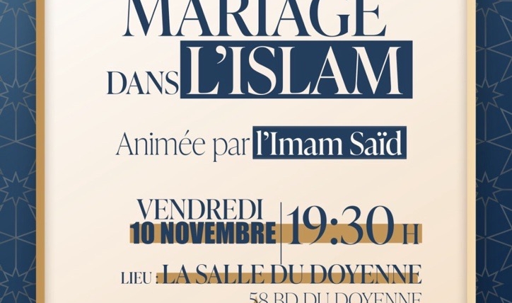 Conférence sur : Mariage dans l’islam